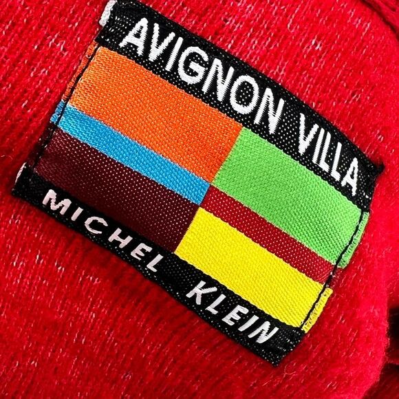 Rare Michel Klein Avignon Villa Red Warm Sherpa Long Hooded Trench Coat Size M - Picture 2 of 12